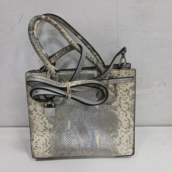 Michael Kors Metallic Faux Snakeskin Purse Crossbody Animal Print - Picture 2 of 13